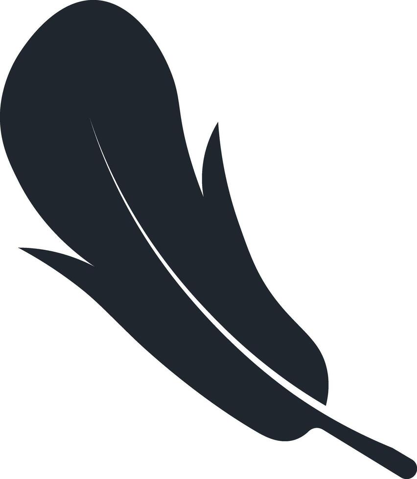 Black Feather Silhouette. Isolated on White Background vector