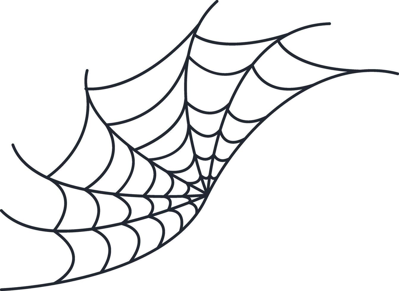 Hand Drawn Halloween Spider Web in Simple Design vector
