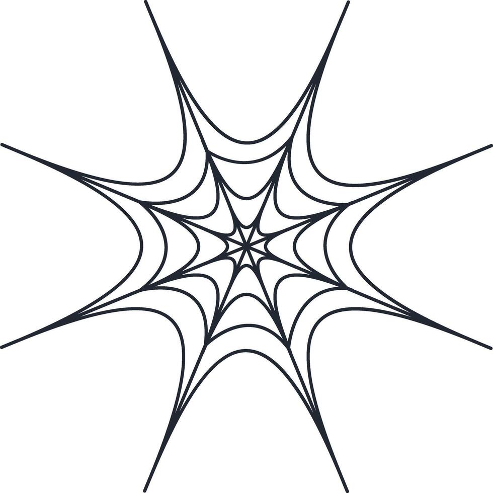 Hand Drawn Halloween Spider Web, Isolated on White Background vector
