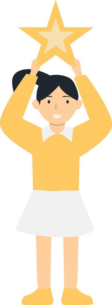Person Giving Star for Customer Review Rating, Isolated on White Background vector