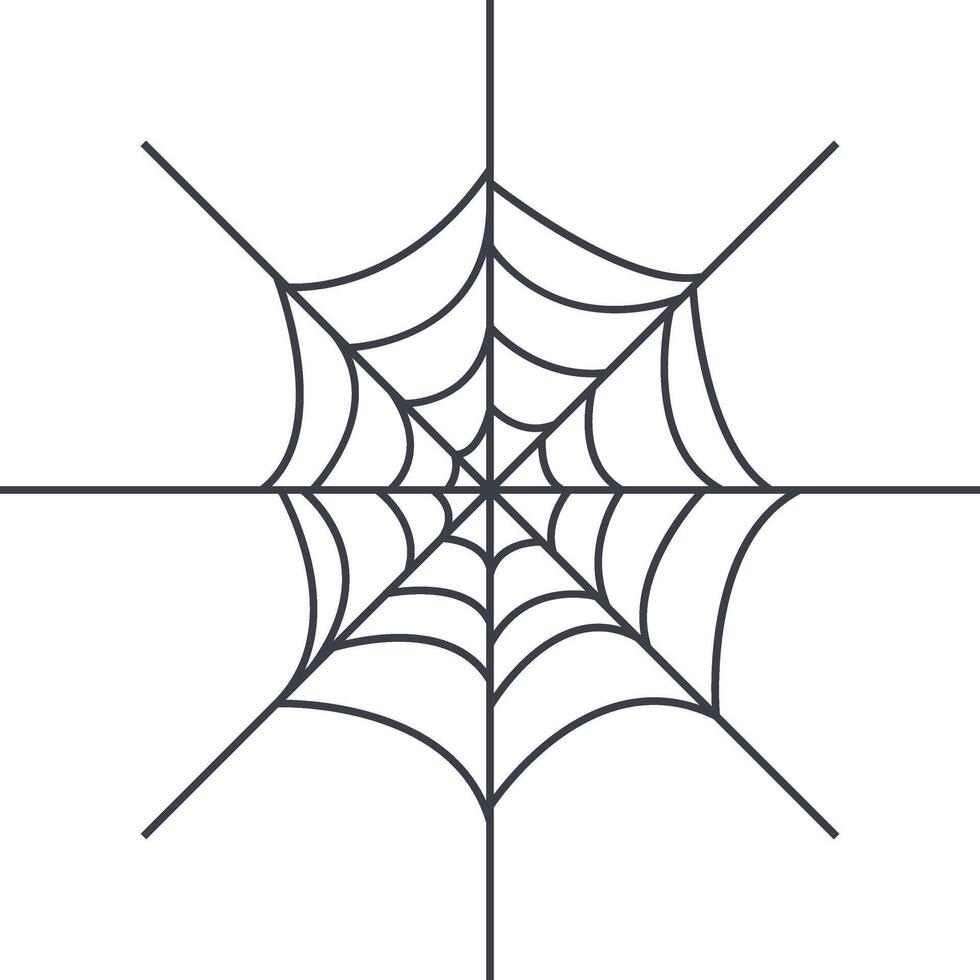 Spider Web Icon in Simple Decoration, Isolated on White Background, vector
