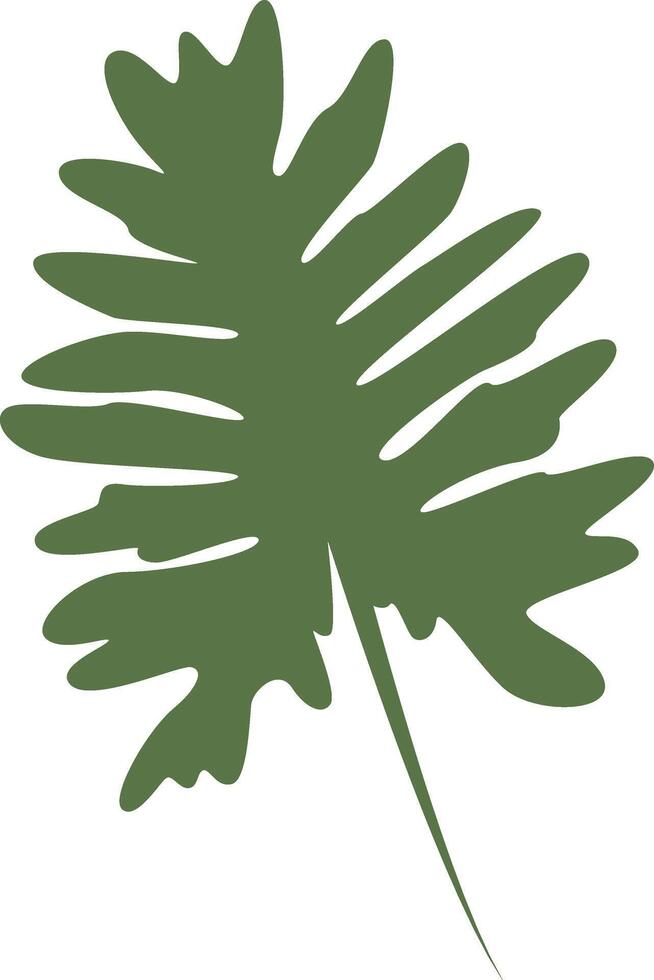 Tropical Leaves Clipart with Flat Design. vector