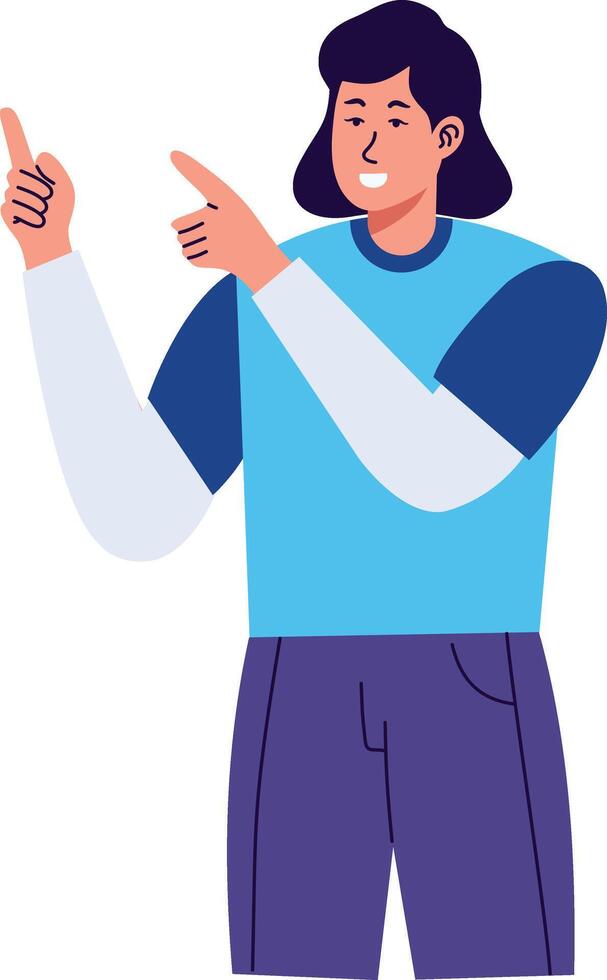 Illustration of Woman Pointing vector