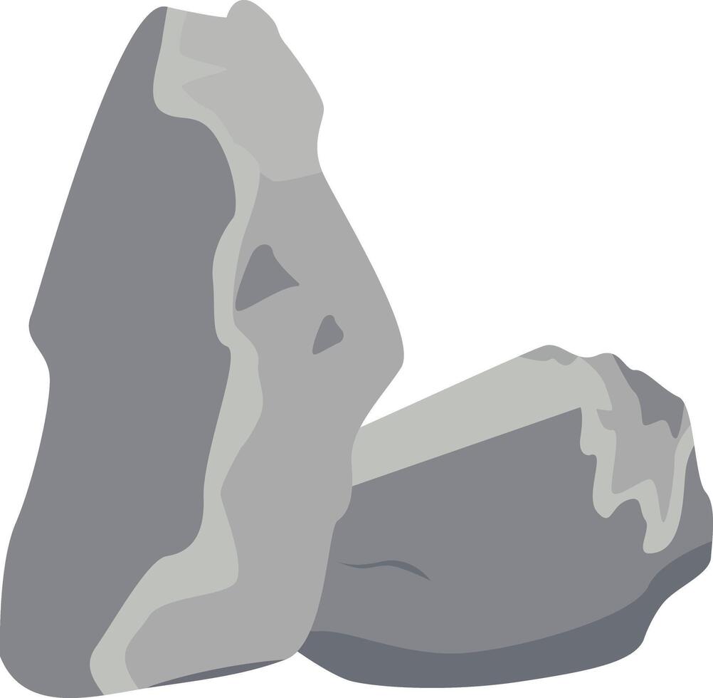 Boulder Stone Cartoon Illustration. Isolated on White Background vector
