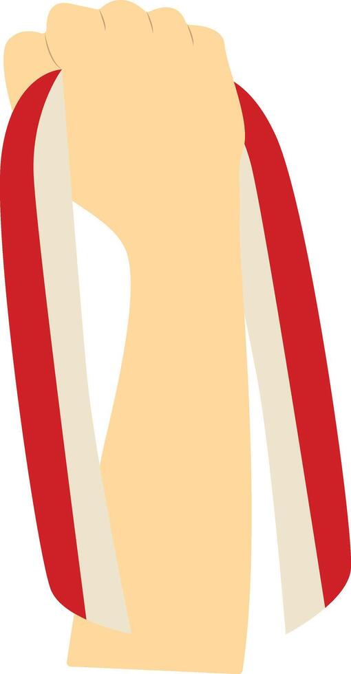 Hand Carrying Indonesian Flag with Cartoon Design vector