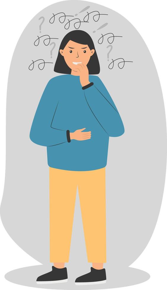 Young Woman Mental Disorder with Flat Design vector