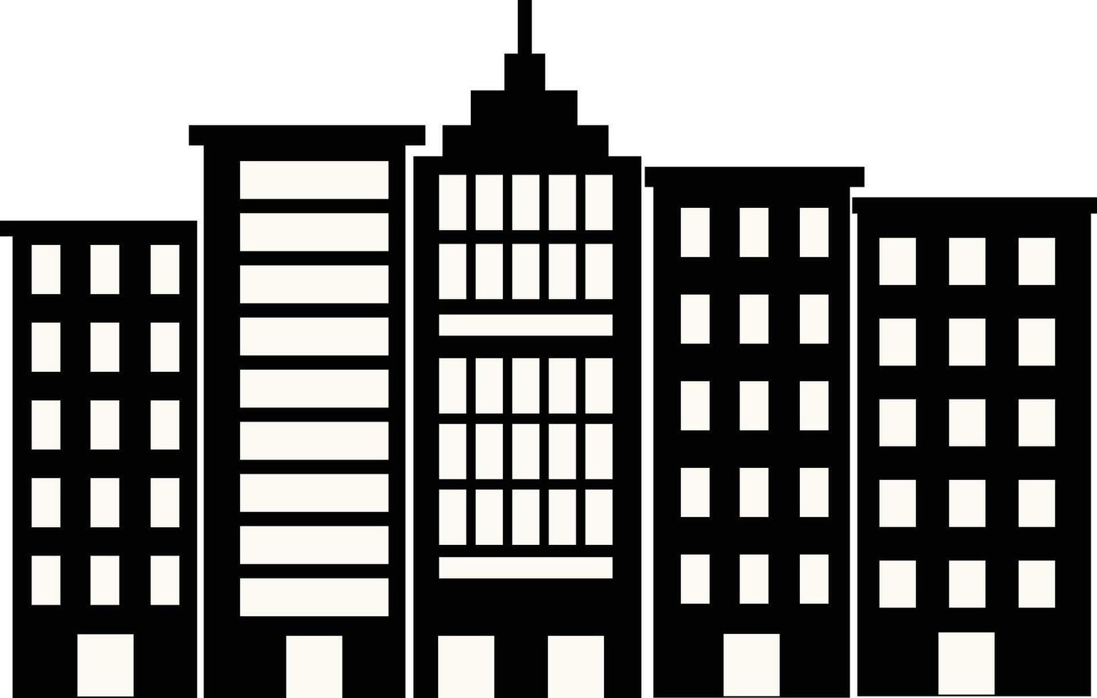 Silhouette of Cityscape Skyline Isolated on White Background vector