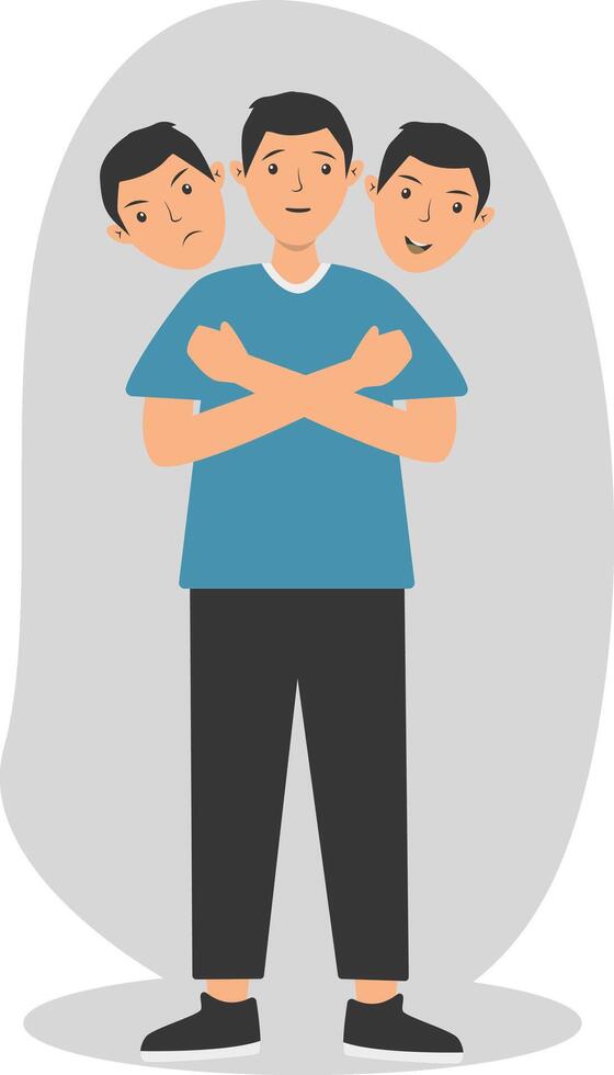 Illustration of Young Man Mental Disorder vector
