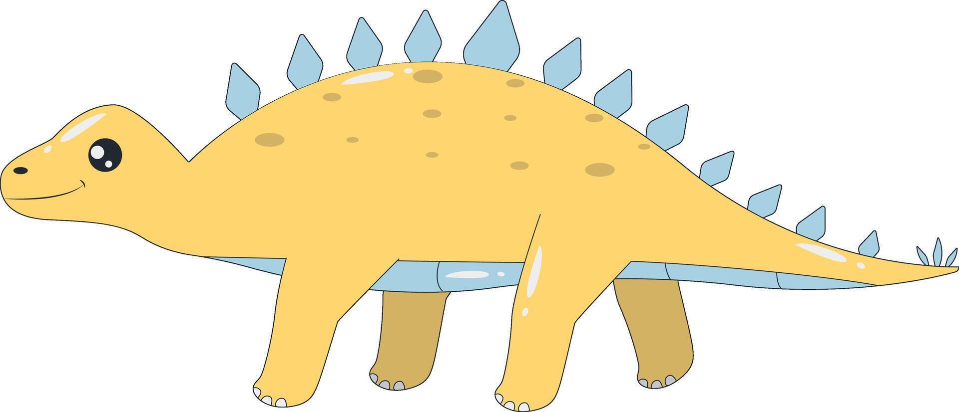 Illustration of Cute Colorful Dinosaur. Isolated on White Background vector