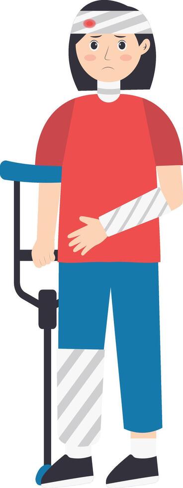 Female Injury and Pain Illustration in Flat Design vector