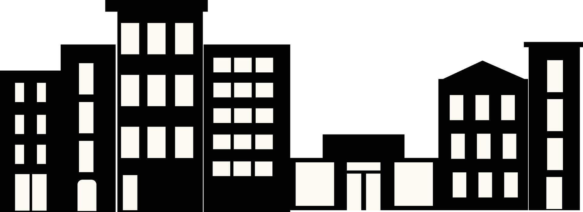Silhouette of Cityscape Skyline with Simple Design vector