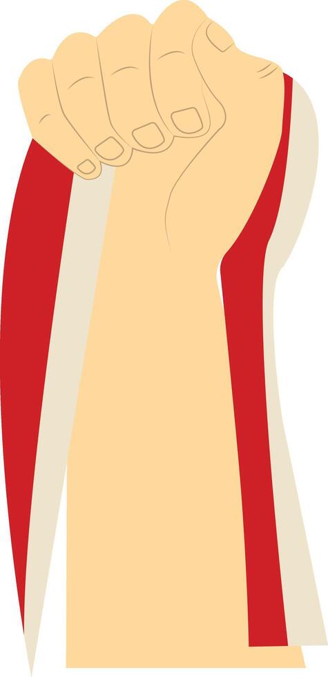 Hand Carrying Indonesian Flag on White Background vector