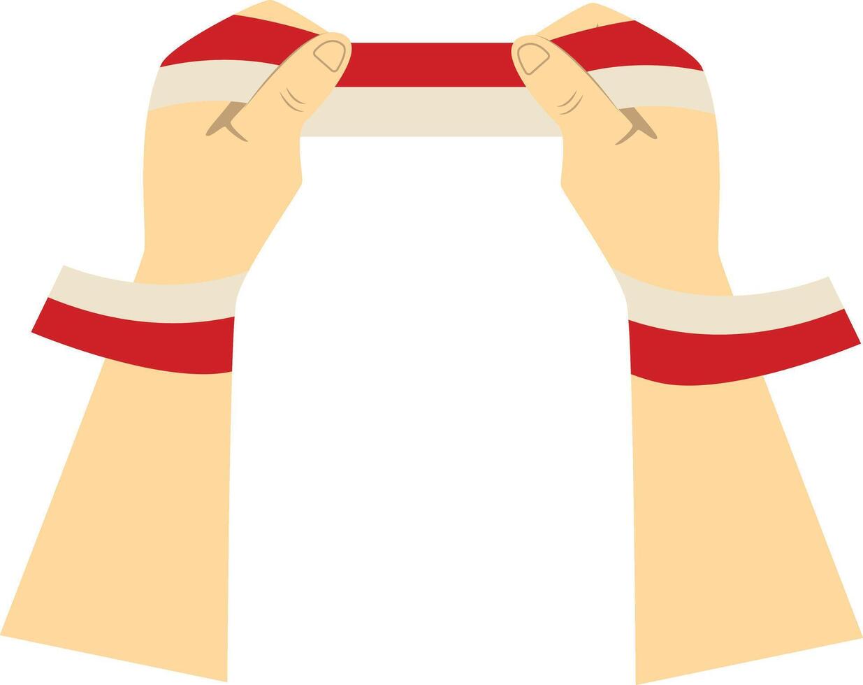 Hand Carrying Indonesian Flag in Cartoon Style vector