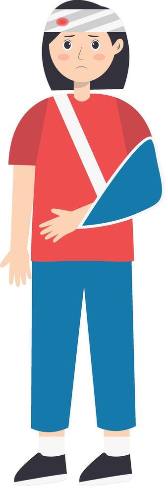 Female Injury and Pain Illustration with Cartoon Design vector