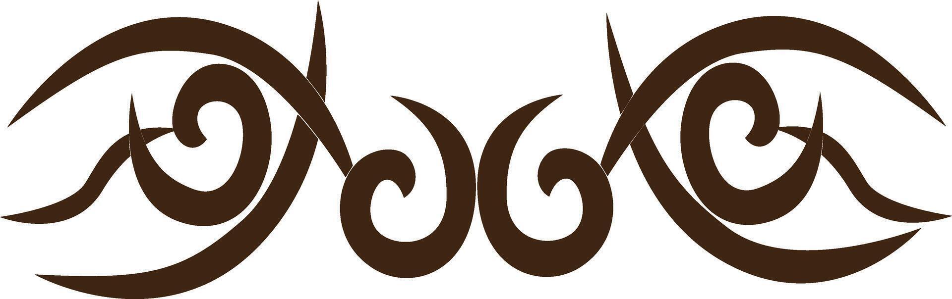 Tribal Tattoo Illustration in Flat Design. vector