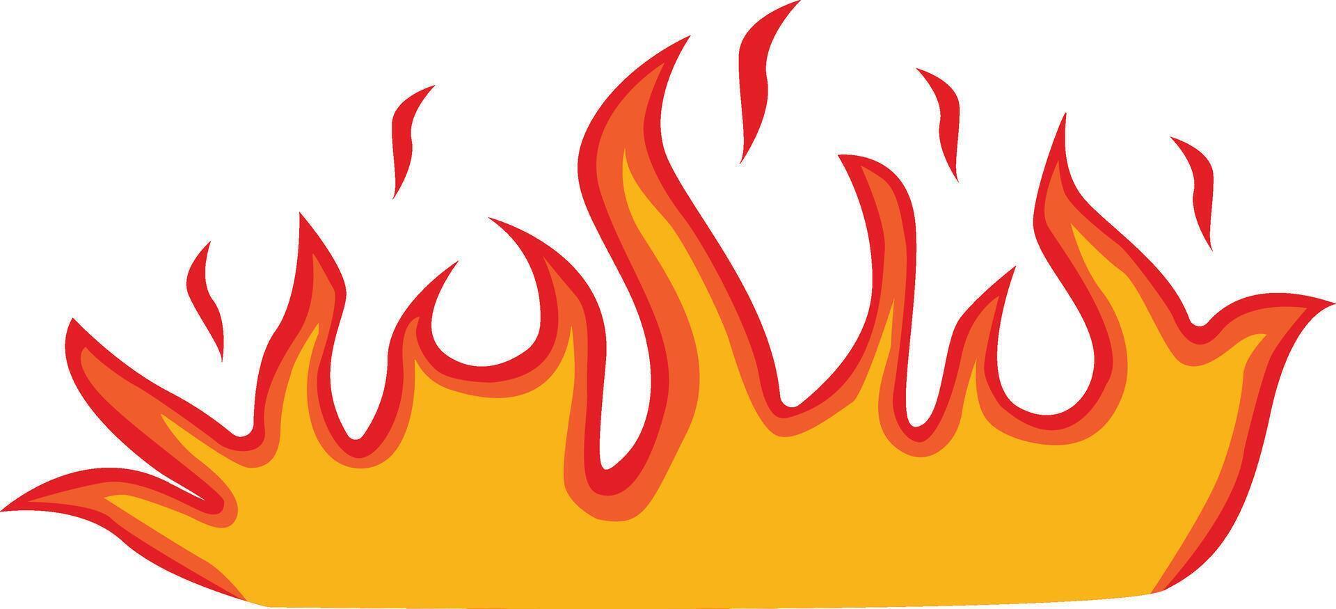 Cartoon Flame Illustration. Red and Yellow Flame. vector
