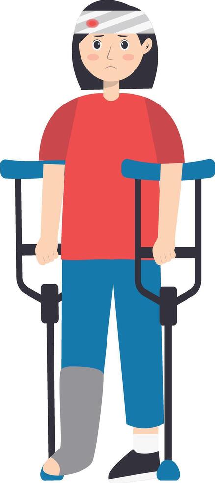 Female Injury and Pain Illustration in Flat Design. vector