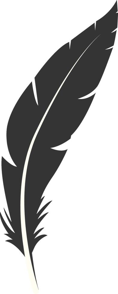 Black Silhouette of Majestic Feather vector
