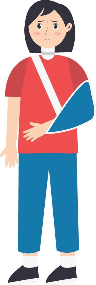 Female Injury and Pain Illustration in Flat Cartoon Design. vector
