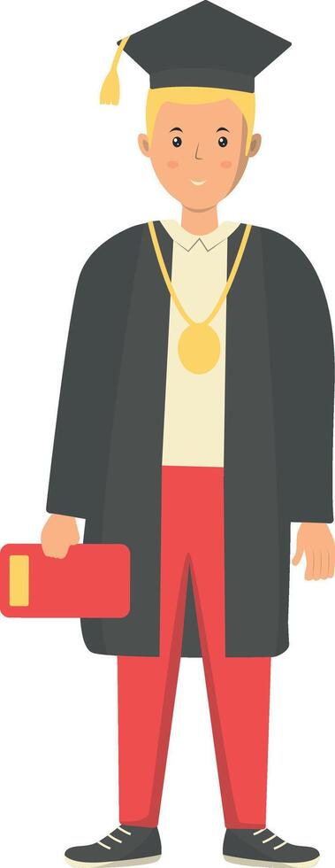 Illustration of Happy Male Graduation at University. vector
