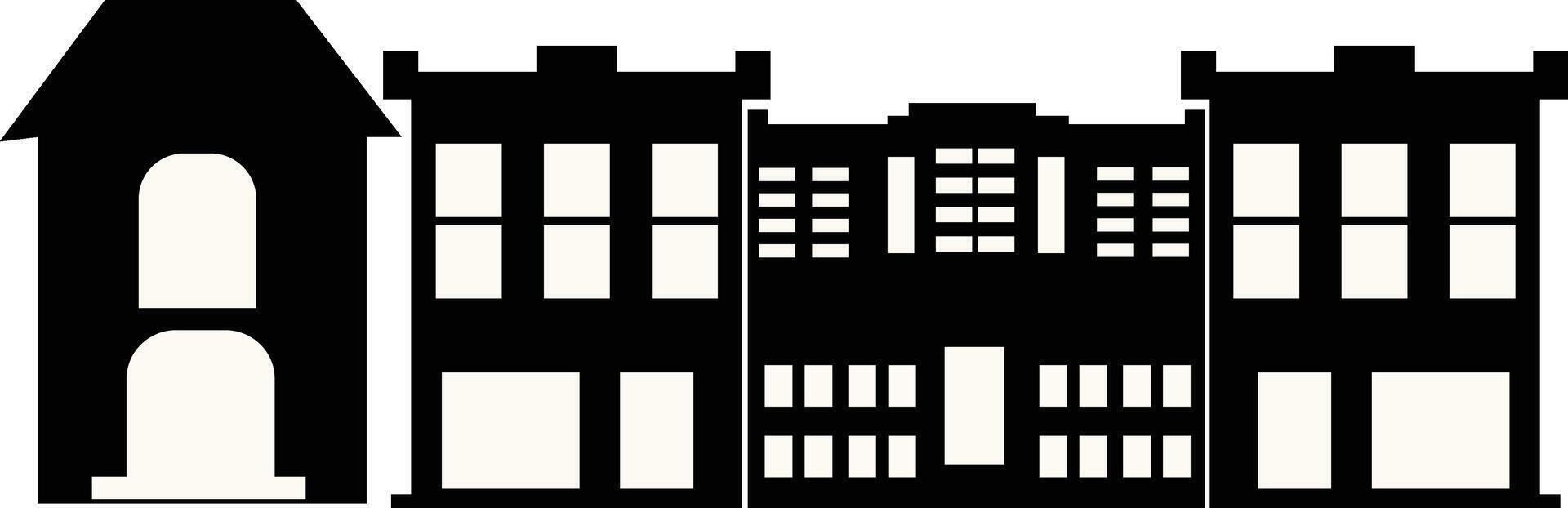 Silhouette of Cityscape Skyline with Flat Design. vector