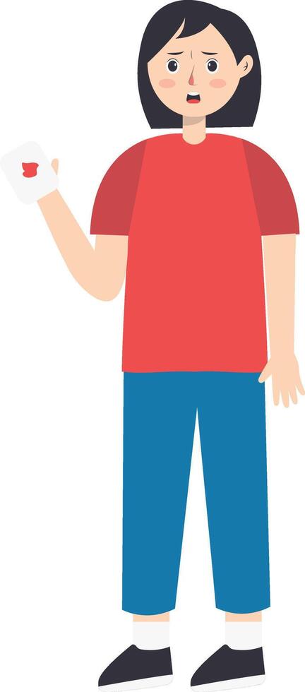 Female Injury and Pain Illustration with Flat Design vector