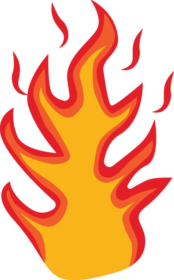 Cartoon Flame Illustration, Red and Yellow Flame vector