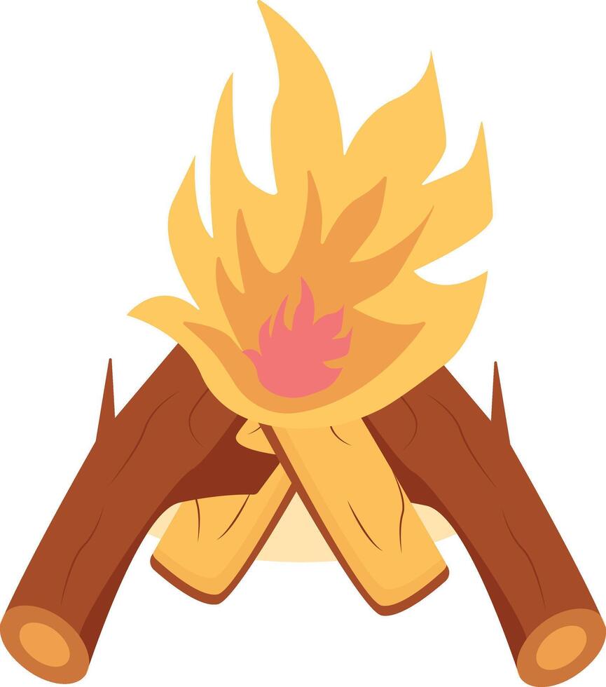Illustration of Campfire, Isolated on White Background. vector