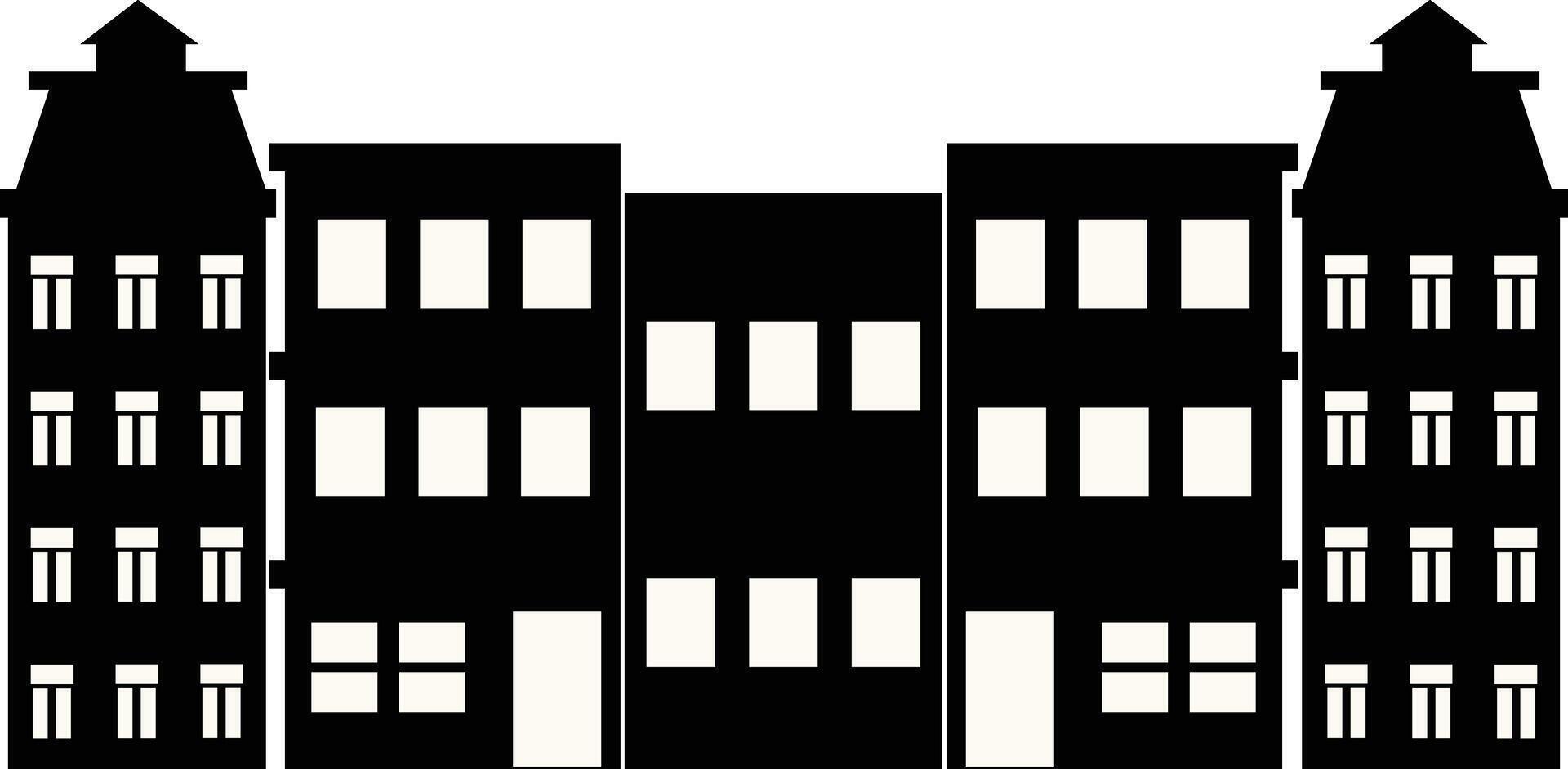 Silhouette of Cityscape Skyline. Flat Illustration. vector