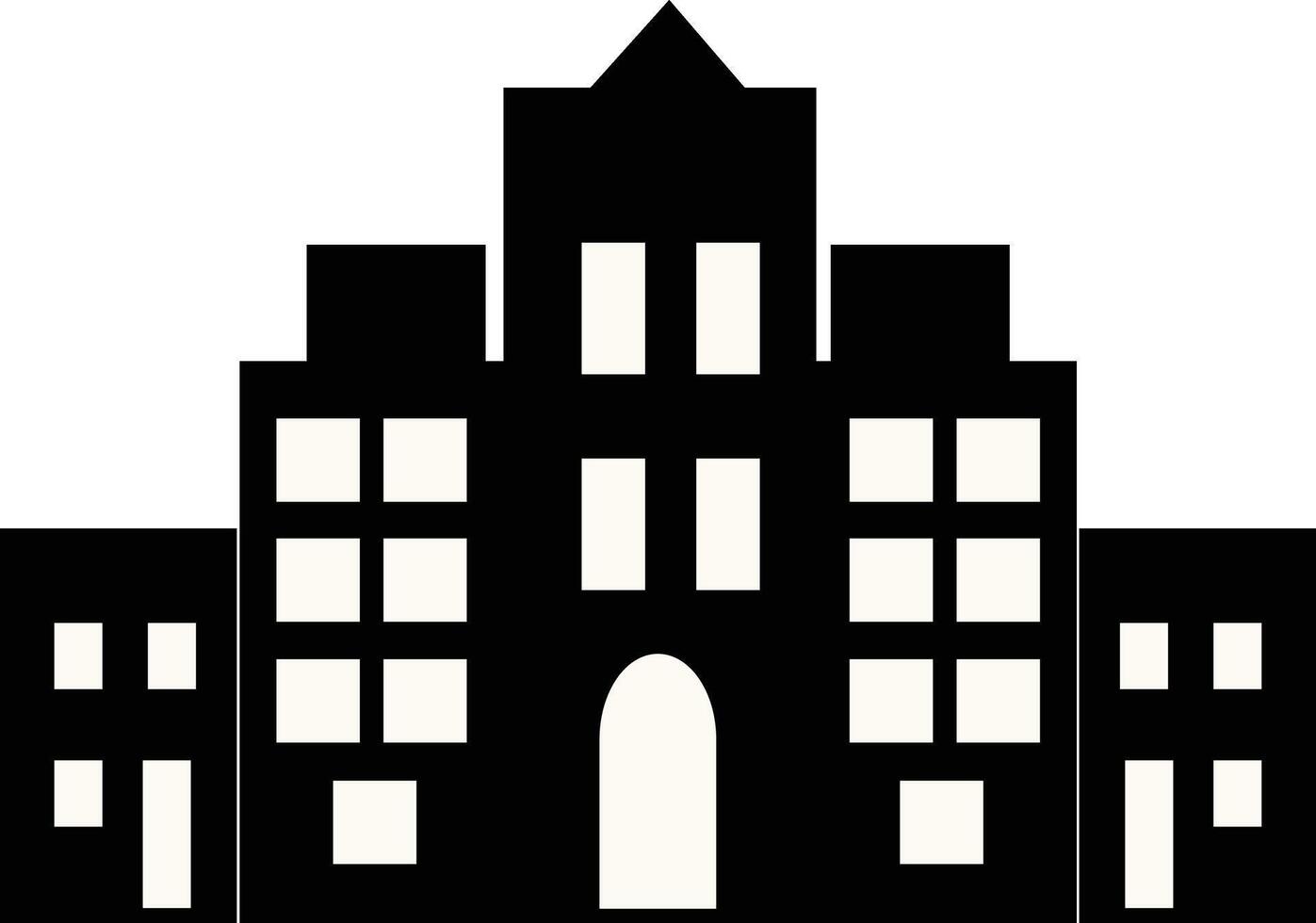 Silhouette of Cityscape Skyline Isolated on White Background. vector