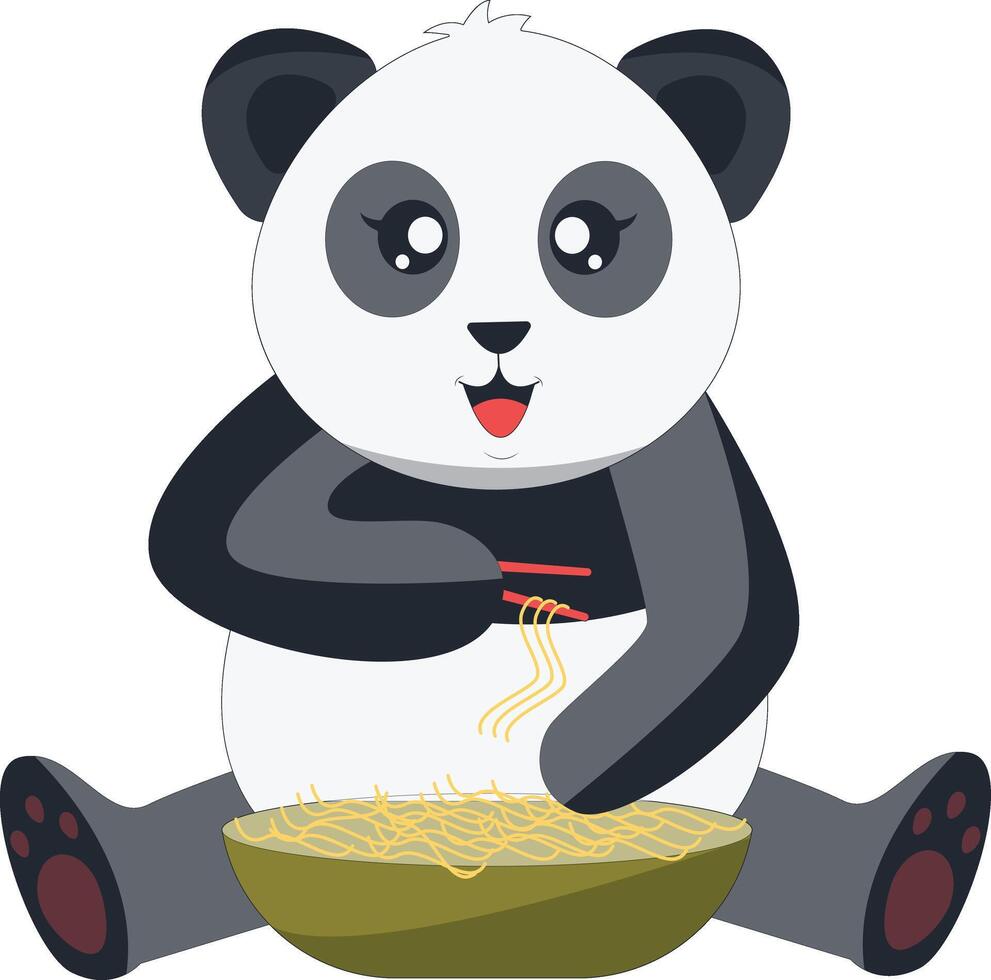 Funny Baby Panda Cartoon Illustration vector