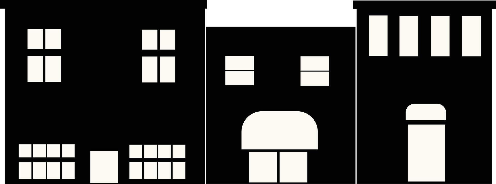 Silhouette of Cityscape Skyline with Flat Style. Design Element vector