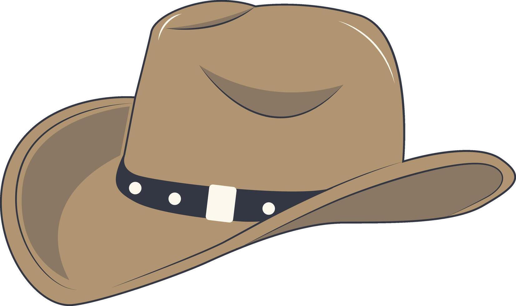 Cowboy Hat Element in Flat Design vector