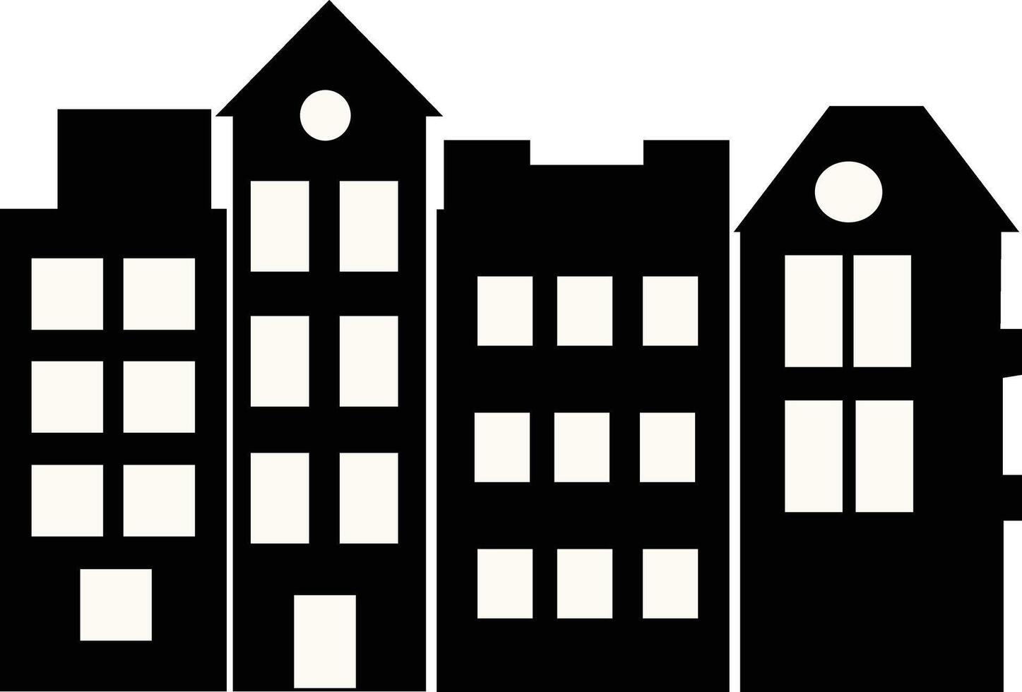 Silhouette of Cityscape Skyline with Simple Design. vector