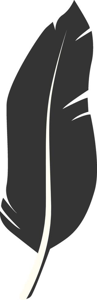 Silhouette of Majestic Feather. Flat Illustration vector