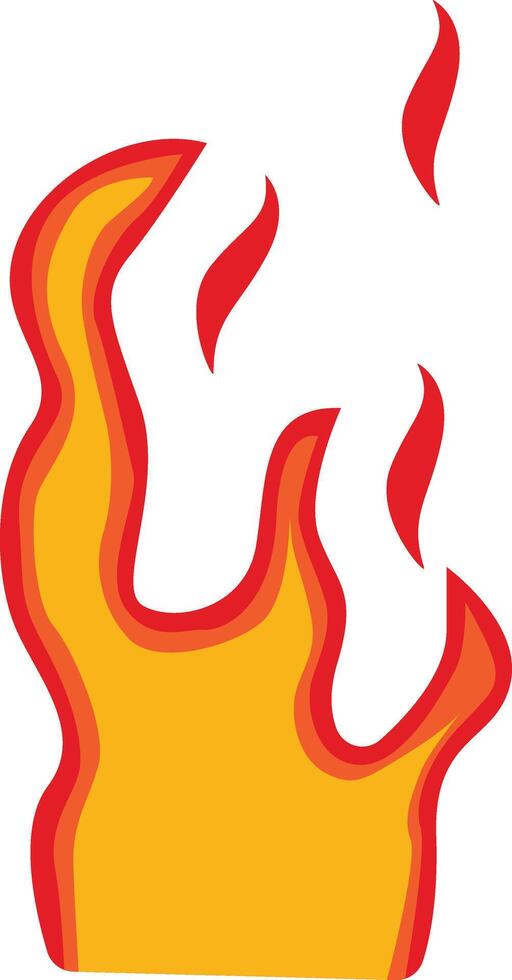 Cartoon Flame Icon Isolated on White Background vector