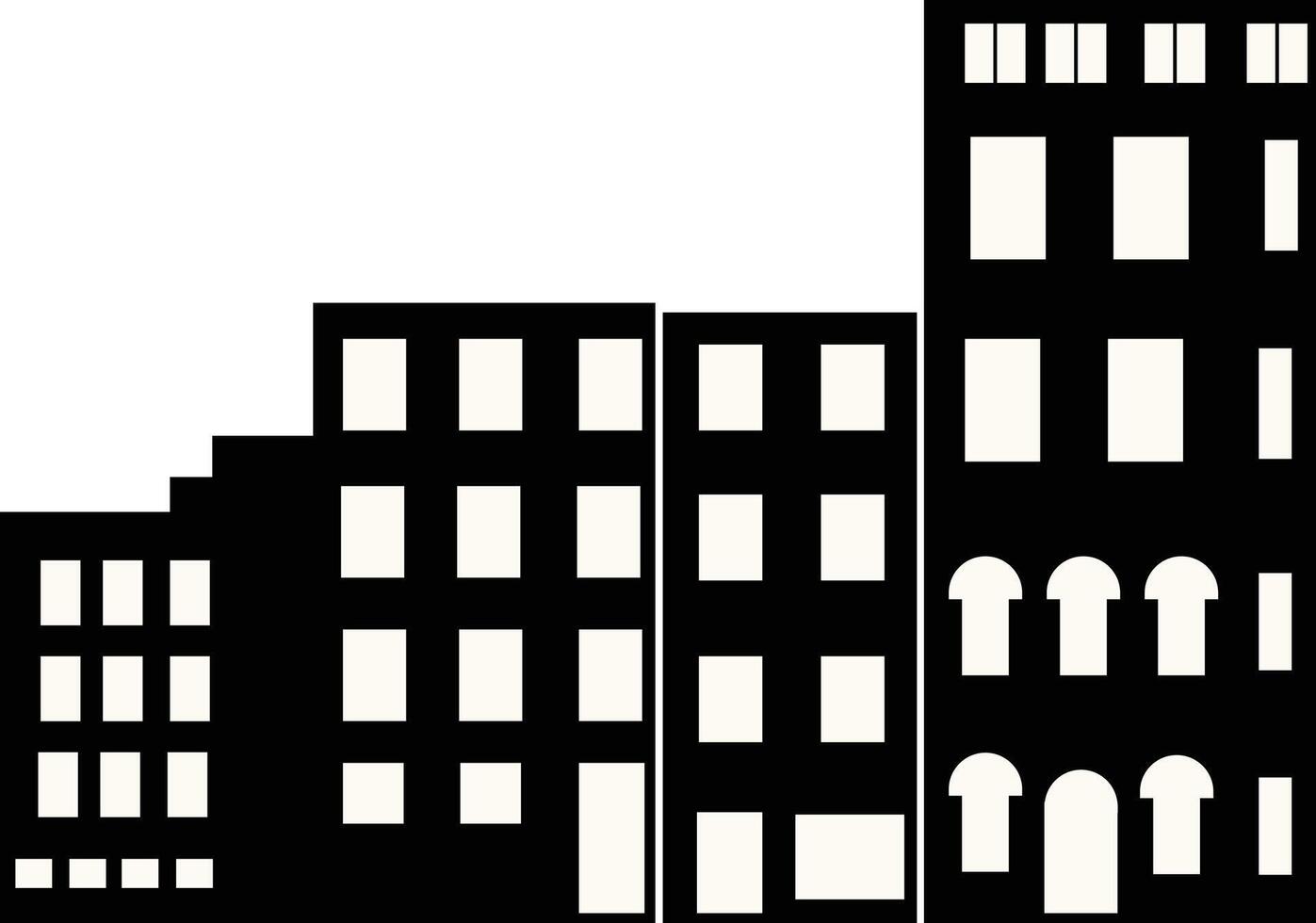 Silhouette of Cityscape Skyline. Flat Illustration vector