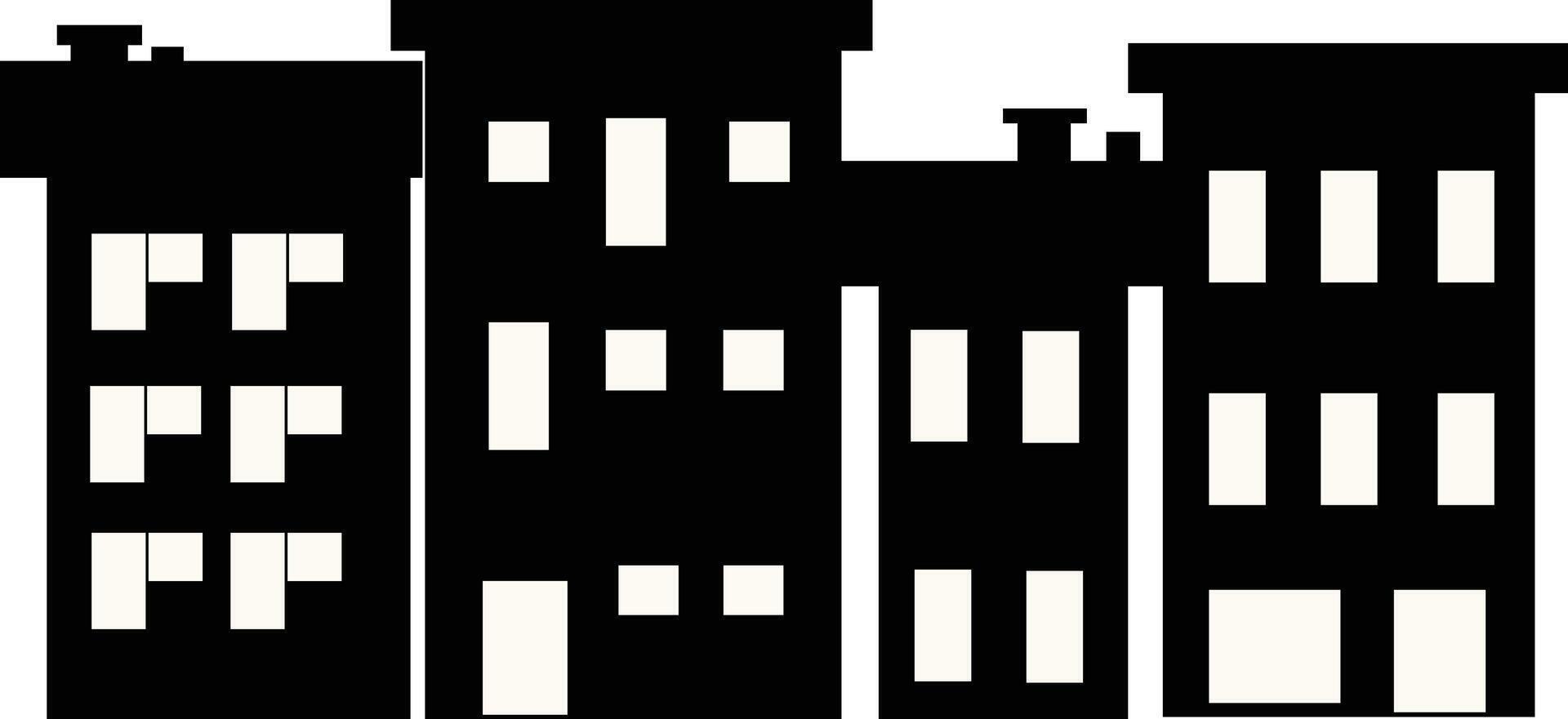 Silhouette of Cityscape Skyline with Flat Design vector