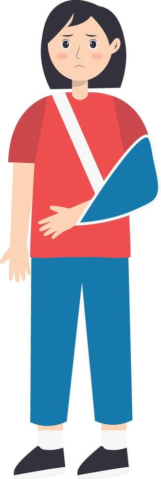 Female Injury and Pain Illustration with Flat Cartoon Design. vector