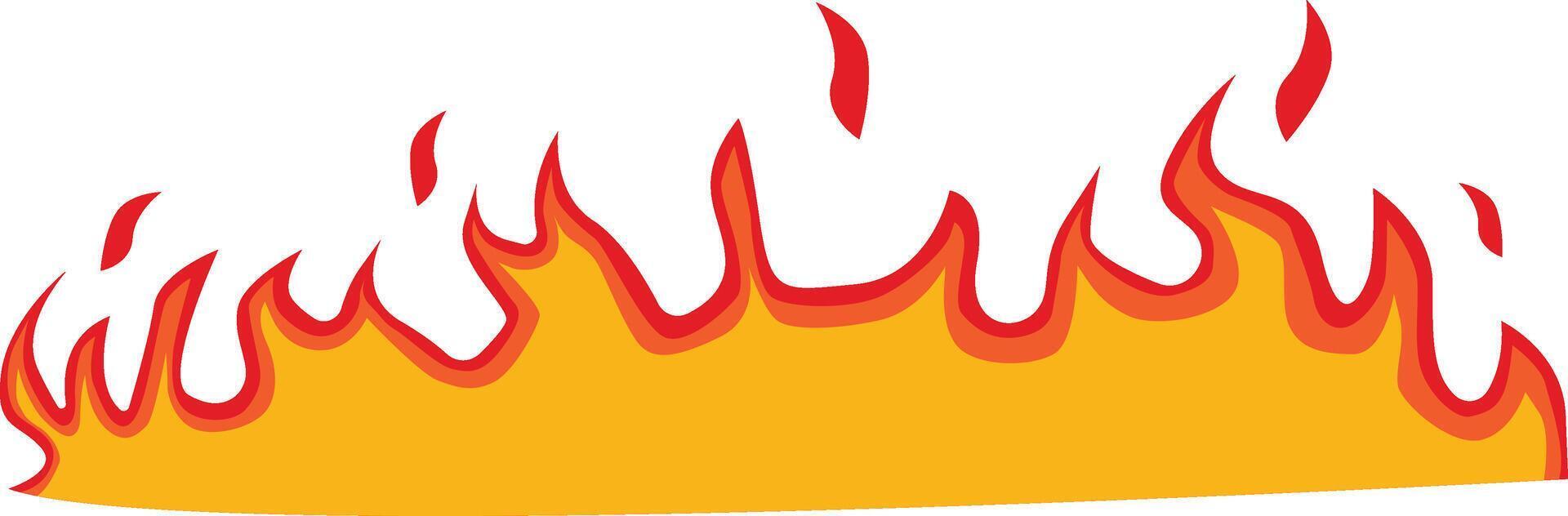 Cartoon Flame Icon. Red and Yellow Flame. Isolated on White Background. vector