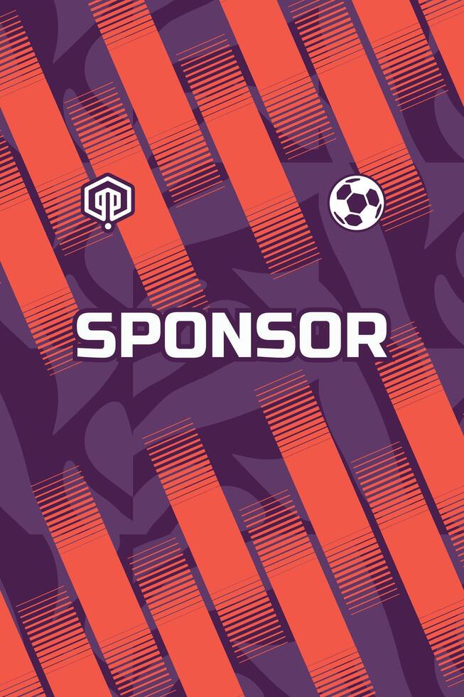 Stripes orange purple customizable football jersey designs professional soccer uniform templates vector