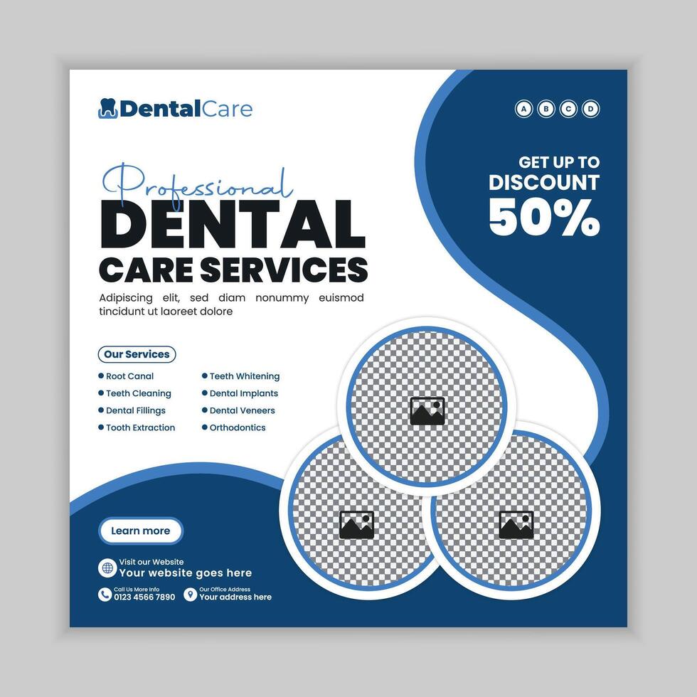 Dental Checkup Banner Template for Social Media poat vector
