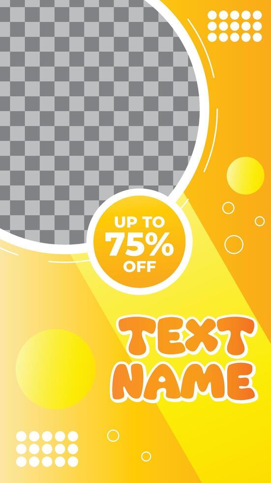 Bright Yellow Sale Social Media Story Template vector