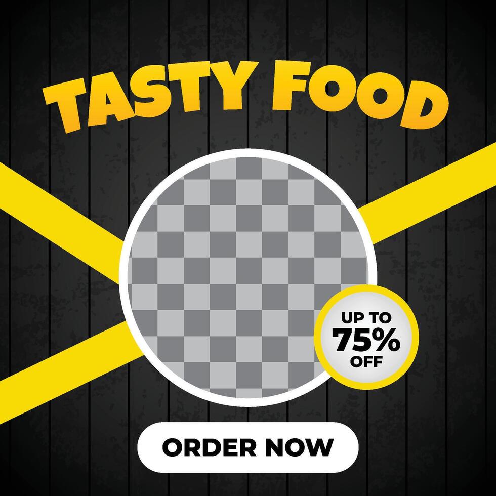 Tasty Food Social Media Template with Discount Offer vector