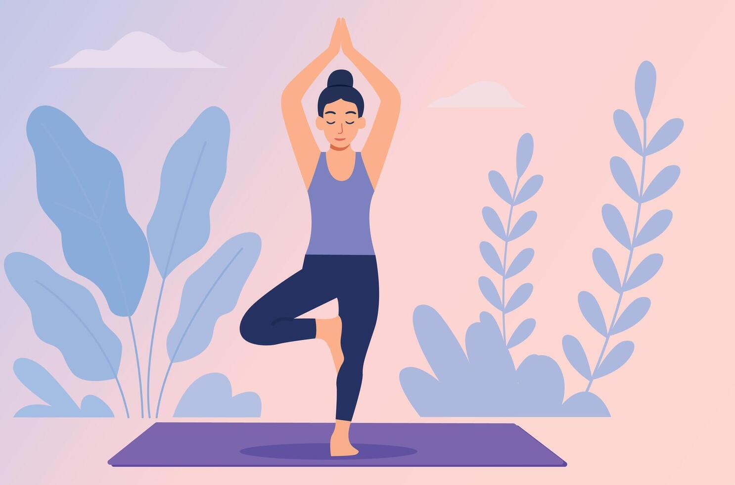 Yoga Tree Pose vector