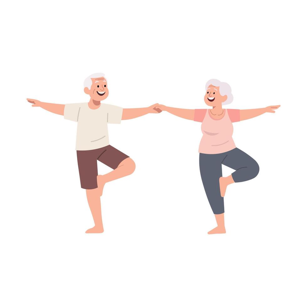 Seniors dancing happily together vector