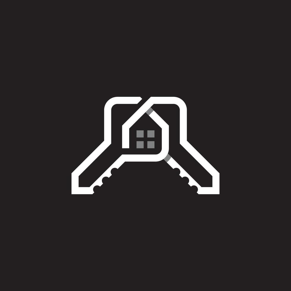 Two keys and a house vector