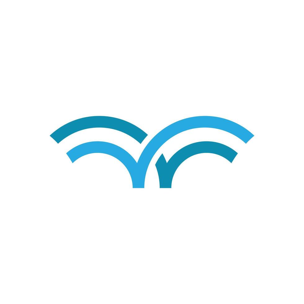 a letter W resembling a fountain vector