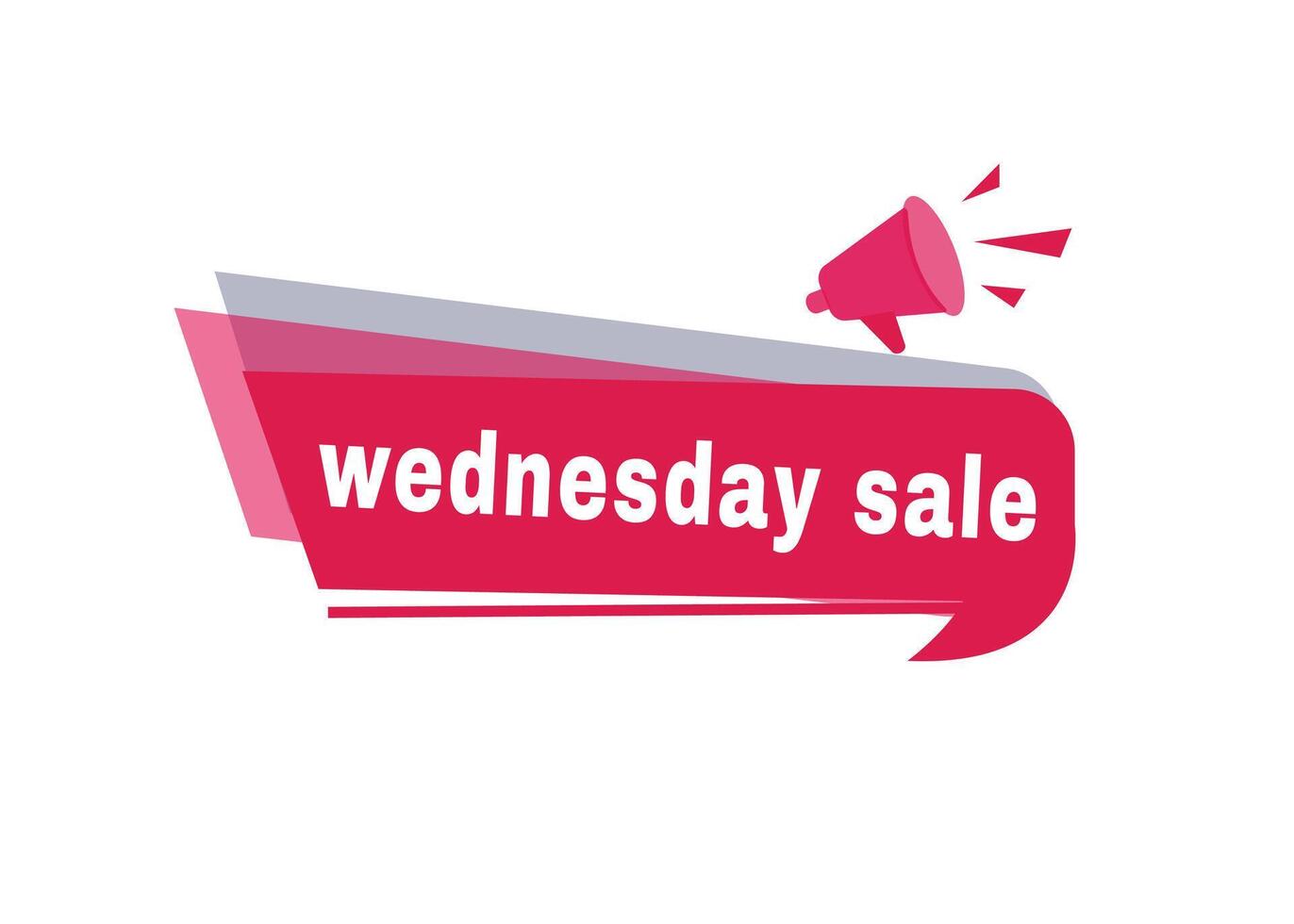Wednesday sale label modern banner tag announcement design megaphone icon element on white background. vector