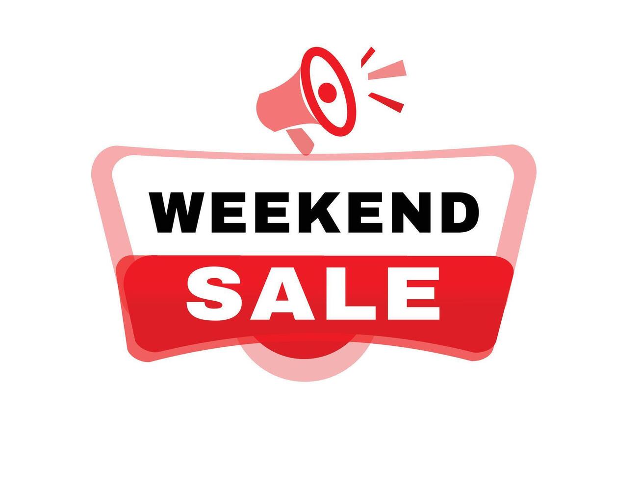 Weekend sale element for modern banner or website advertising. Poster or icon design, business concept. vector